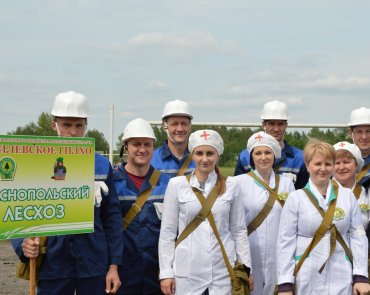 Команда лесхоза на соревнованиях по гражданской обороне